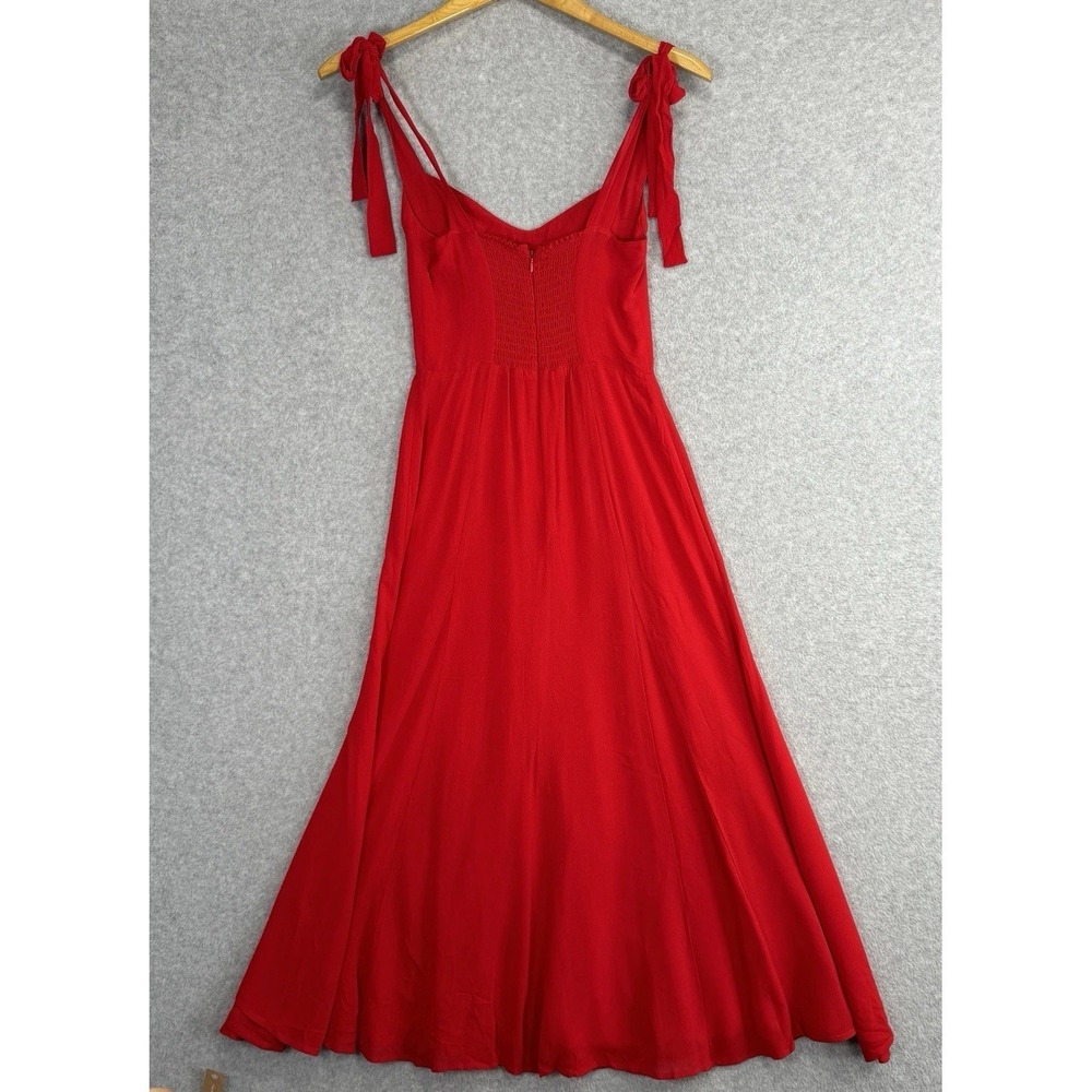 NWT Reformation Nadira Poinsettia Red Midi Dress 4P Sweetheart Bustier $278 - Picture 8 of 16